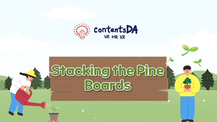Stacking the pine boards