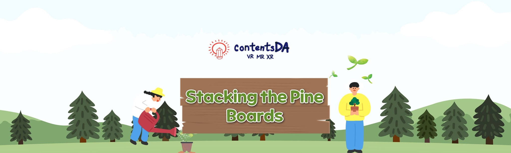Stacking the pine boards