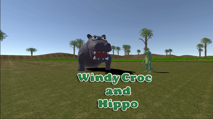 Windy Croc and hippo animation