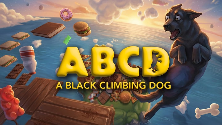 A Black Climbing Dog